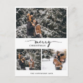 Frohe Weihnachten 3 Fotos Collage Moderne Schrift (Vorderseite)