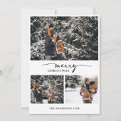 Frohe Weihnachten 3 Fotos Collage Moderne Schrift (Vorderseite)