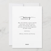 Frohe Weihnachten 3 Fotos Collage Moderne Schrift (Rückseite)