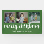 Frohe Weihnachten 3 Fotos - Kann Grün ändern Banner (Horizontal)