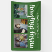 Frohe Weihnachten 3 Fotos - Kann Grün ändern Banner (Vertikal)