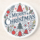 Frohe Weihnachten 3 Getränkeuntersetzer (Vorne)
