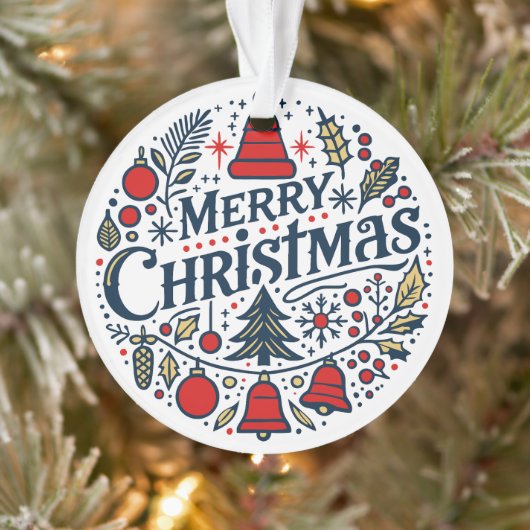 Frohe Weihnachten 3 Ornament (Baum)