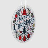 Frohe Weihnachten 3 Ornament (Vorderseite)