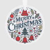 Frohe Weihnachten 3 Ornament (Rückseite)