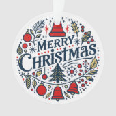 Frohe Weihnachten 3 Ornament (Vorderseite)