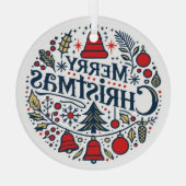 Frohe Weihnachten 3 Ornament Aus Glas (Rückseite)