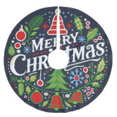 Frohe Weihnachten 3 Polyester Weihnachtsbaumdecke (Vorderseite)