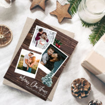 Frohe Weihnachten 3 Sofortige Foto Rustikale Karte