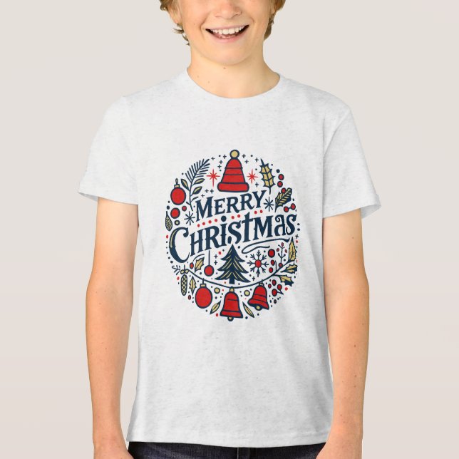 Frohe Weihnachten 3 Tri-Blend Shirt (Vorderseite)