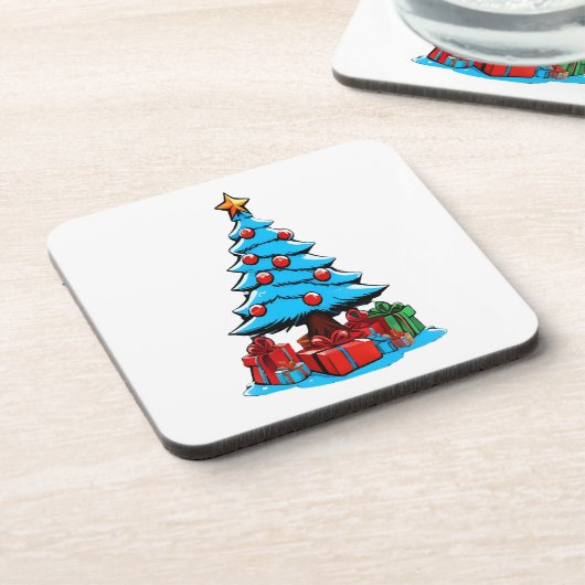 Frohe Weihnachten 3D Getränkeuntersetzer (Linke Seite)