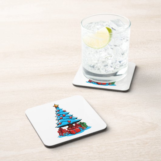 Frohe Weihnachten 3D Getränkeuntersetzer (Rechte Seite)