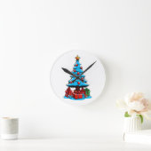 Frohe Weihnachten 3D Runde Wanduhr (Zuhause)