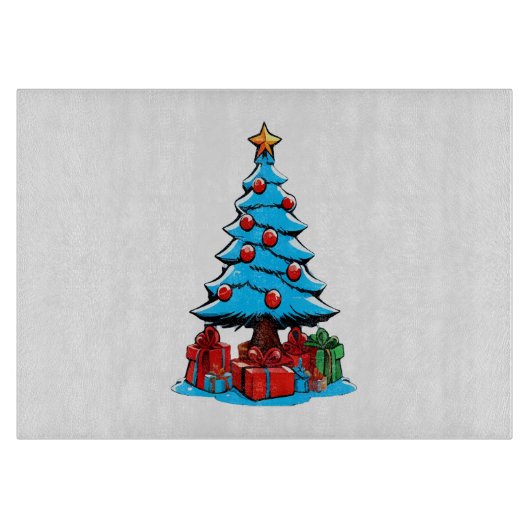 Frohe Weihnachten 3D Schneidebrett (Vorderseite)
