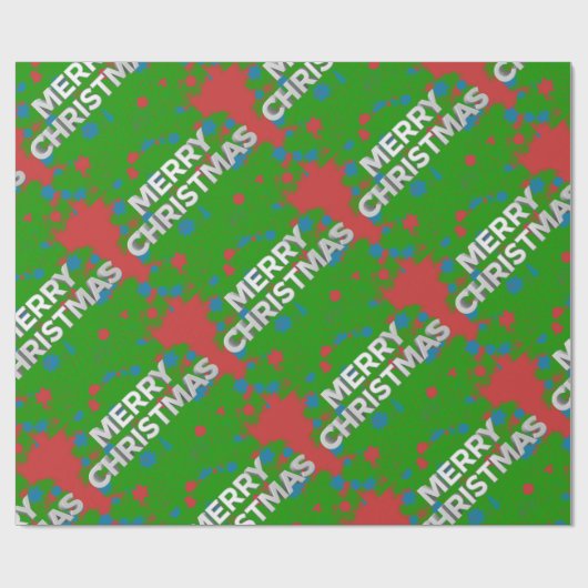 Frohe Weihnachten 3D Text Geschenkpapier (Flach)