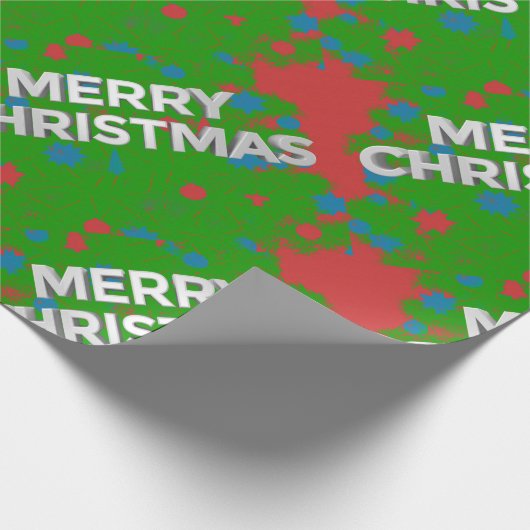Frohe Weihnachten 3D Text Geschenkpapier (Ecke)