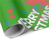 Frohe Weihnachten 3D Text Geschenkpapier (Rolleneckpunkt)