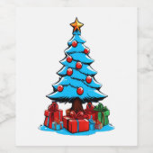 Frohe Weihnachten 3D Weinetikett (Einzelnes Label)