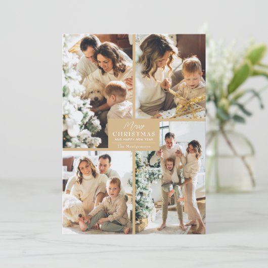 Frohe Weihnachten 4 Foto Collage (Stehend Vorderseite)