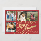 Frohe Weihnachten 4 Foto Collage elegante Drehbuch (Vorderseite)