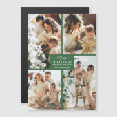 Frohe Weihnachten 4 Foto Collage Magnetic Card Magnetkarte (Vorne/Hinten)