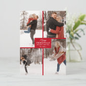 Frohe Weihnachten 4 Foto Collage Red (Stehend Vorderseite)