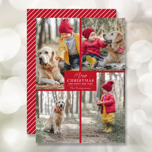 Frohe Weihnachten 4 Foto Collage Red