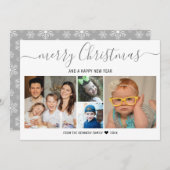 Frohe Weihnachten 4 Foto Collage Silberschneeflock (Vorne/Hinten)
