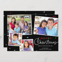 Frohe Weihnachten 4 Foto Collage Urlaubskarte