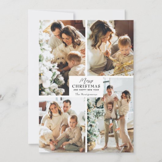 Frohe Weihnachten 4 Foto Collage Weihnachtskarten (Vorderseite)