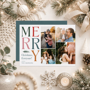 Frohe Weihnachten 4 Foto Familien Collage Modern