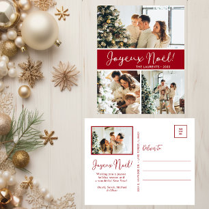Frohe Weihnachten 4 Foto-Feiertags-Postkarte
