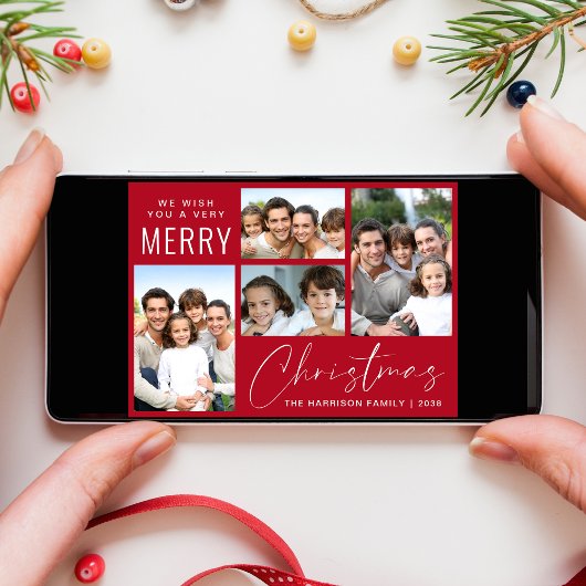 Frohe Weihnachten 4 Foto Script Red