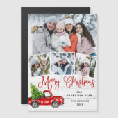 Frohe Weihnachten 4 FOTO Urlaub Magnetkarte (Vorne/Hinten)