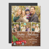 Frohe Weihnachten 4 FOTO Urlaub Magnetkarte (Vorne/Hinten)