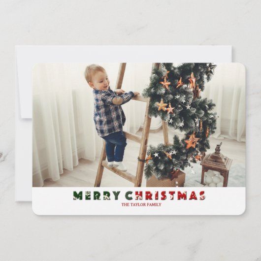 Frohe Weihnachten 4-Foto-Urlaubskarte (Vorderseite)