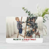 Frohe Weihnachten 4-Foto-Urlaubskarte (Stehend Vorderseite)
