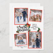 Frohe Weihnachten 4 Foto Urlaubskarte Einladung (Vorne/Hinten)