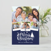 Frohe Weihnachten 4 Foto Weihnachten Navy Blue (Stehend Vorderseite)