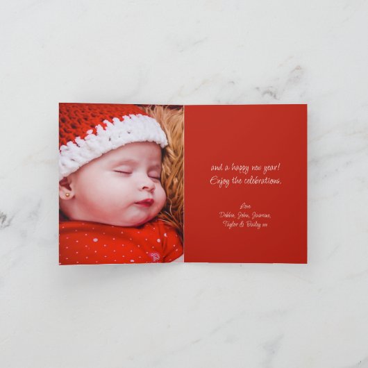 Frohe Weihnachten 4 Fotos der Familie tragen auf e (Innenseite)