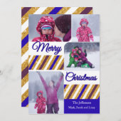 Frohe Weihnachten 4 Fotos Personalisierte Karte (Vorne/Hinten)