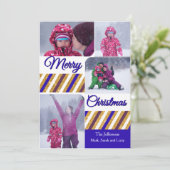 Frohe Weihnachten 4 Fotos Personalisierte Karte (Stehend Vorderseite)