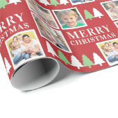 Frohe Weihnachten 4 Fotos Rotes Weihnachten Geschenkpapier (Rolleneckpunkt)