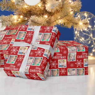 Frohe Weihnachten 4 Fotos Schneeflocke Weihnachten Geschenkpapier