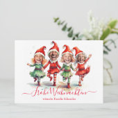 Frohe Weihnachten 4 Fotos Weihnachtselfen (Stehend Vorderseite)