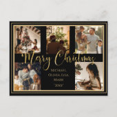 Frohe Weihnachten 5 Foto Collage Gold Script (Vorderseite)
