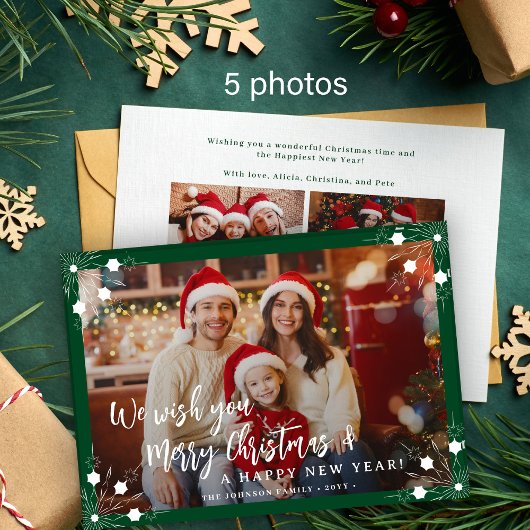 Frohe Weihnachten 5 Foto Collage grün