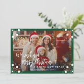 Frohe Weihnachten 5 Foto Collage grün (Stehend Vorderseite)