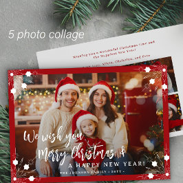 Frohe Weihnachten 5 Foto Collage rot