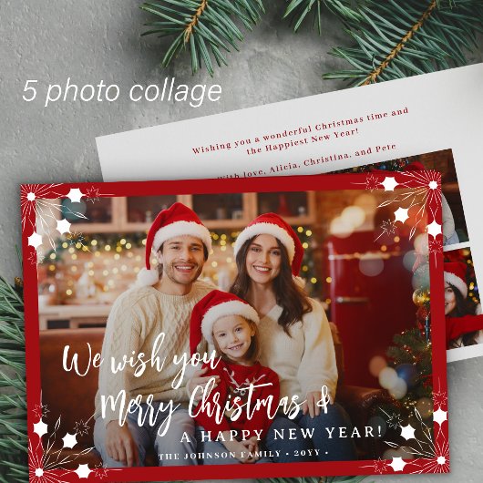 Frohe Weihnachten 5 Foto Collage rot